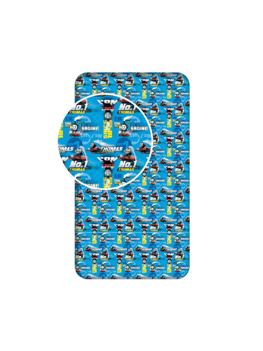 Set Cearceafuri Pentru Copii Single Cu Elastic Albastru 90x200cm