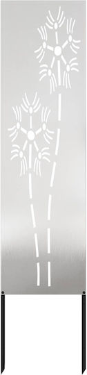 vidaXL Silver Garden Decoration made of Stainless Steel 32x1.7x140cm