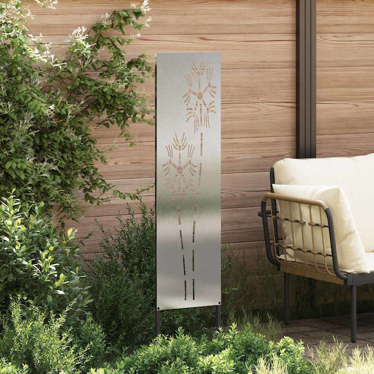 vidaXL Silver Garden Decoration made of Stainless Steel 32x1.7x140cm