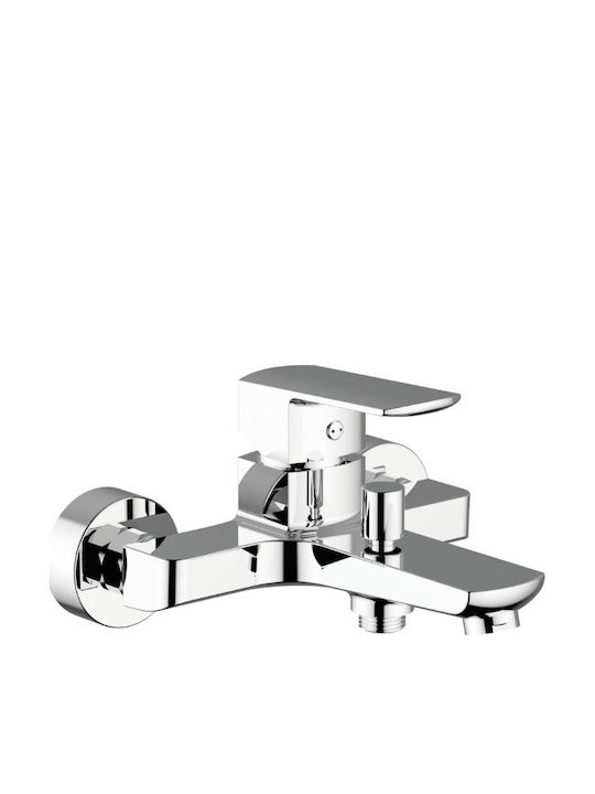 Ottone Meloda Swing Mixing Bathtub Shower Faucet Complete Set Silver