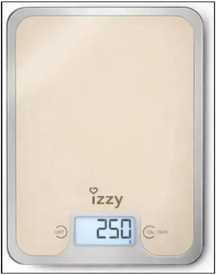 Izzy IZ-7004 Ψηφιακή Ζυγαριά Κουζίνας έως 10kg Μπεζ