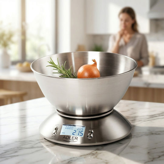 Adler Digitale Küchenwaage bis 5kg Silber