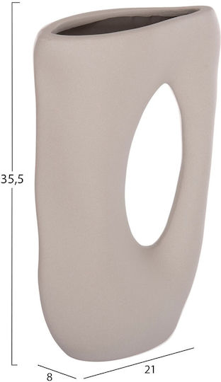 Articol decorativ din ceramică pentru masă Fb94626.02 Gri Mat 21.5x8.5x36cm