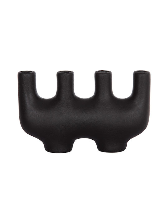 Decor ceramic de masă Fb94641.02 negru mat 21x6x13cm