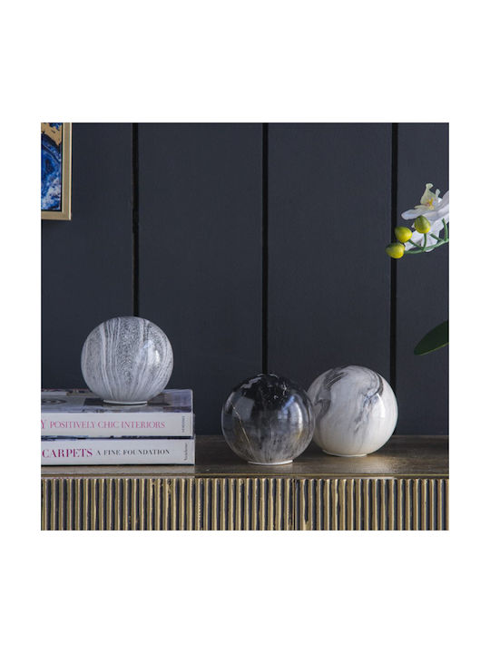 Artekko Marbleized Διακοσμητικές Κεραμικές Σφαίρες Γκρι Αποχρώσεις 10x10x9.5 Cm 3pcs