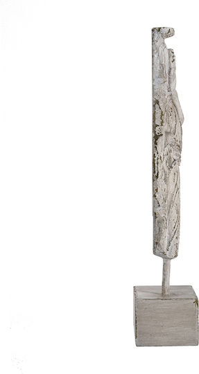 Artekko Maenad Tabletop Polyresin Decorative White Patina 20.5x6.7x33.5 Cm