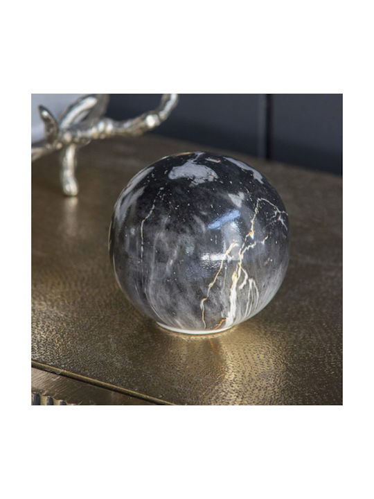 Artekko Marbleized Διακοσμητικές Κεραμικές Σφαίρες Γκρι Αποχρώσεις 10x10x9.5 Cm 3pcs