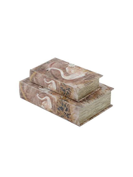 Artekko Book Multicolored Decorative Books Mdf Storage Space 17.8x7.6x26.7 Cm 12.7x5.1x21.6 Cm 2 Pieces