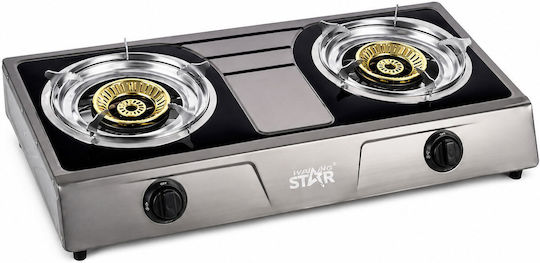 Winning Star Kochplatte Flüssiggas Doppel Inox