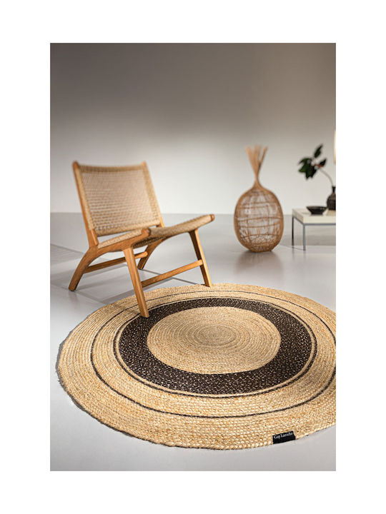 Guy Laroche Majestic Round Summer Rug Made of Jute Choco Φ150cm