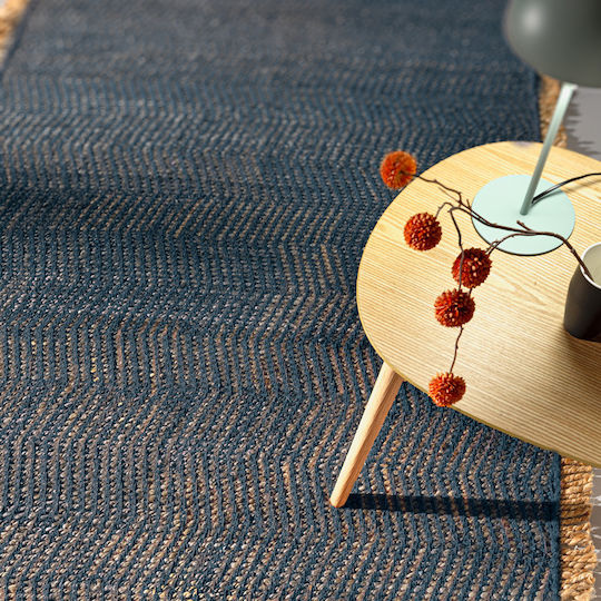 Guy Laroche Zigk Zagk Runner Rug Summer Jute Marine 60x200cm