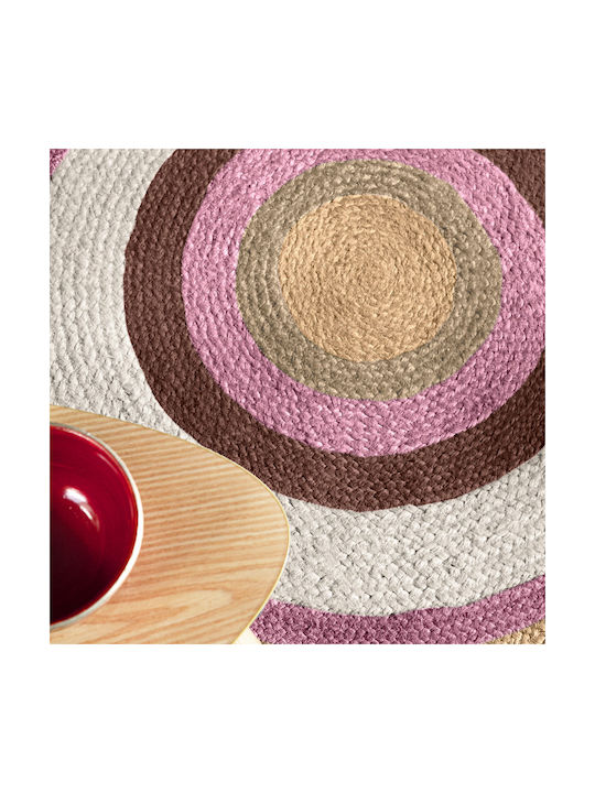 Guy Laroche Vanity Wohnzimmer Teppich Rund aus Jute Berry Herstellerfarbe F110cm