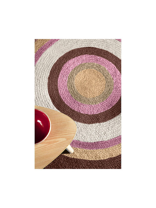 Guy Laroche Vanity Wohnzimmer Teppich Rund aus Jute Berry Herstellerfarbe F110cm