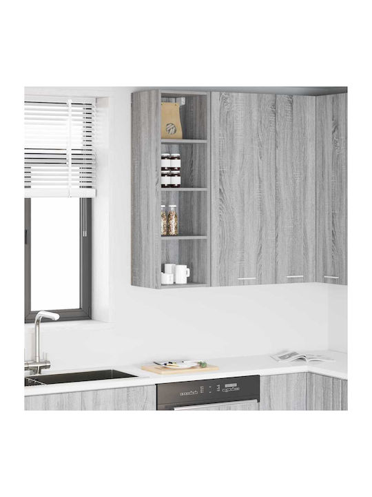 Wall Kitchen Cabinet with Grey Countertop 30x29.5x100cm