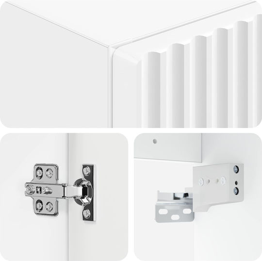 Set of Wall and Floor Kitchen Cabinets White 33x34.5x60cm
