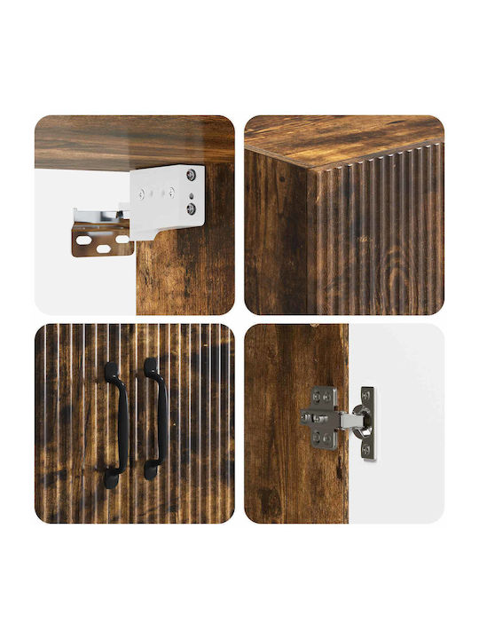Dulap Suspendat Din Lemn De Stejar Fumuriu 59x31x60cm
