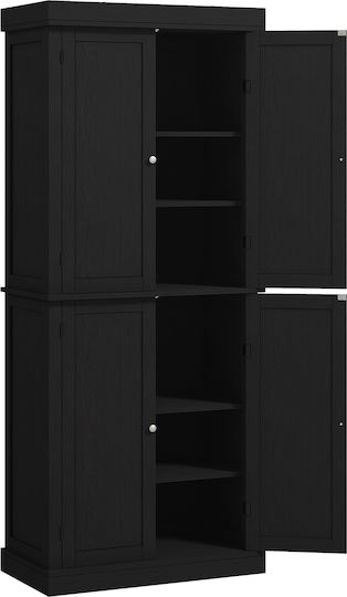 Ντουλάπι Κρεμαστό Μαύρο 76x40.5x184εκ. Ντουλάπι Κρεμαστό Μαύρο 76x40.5x184εκ.