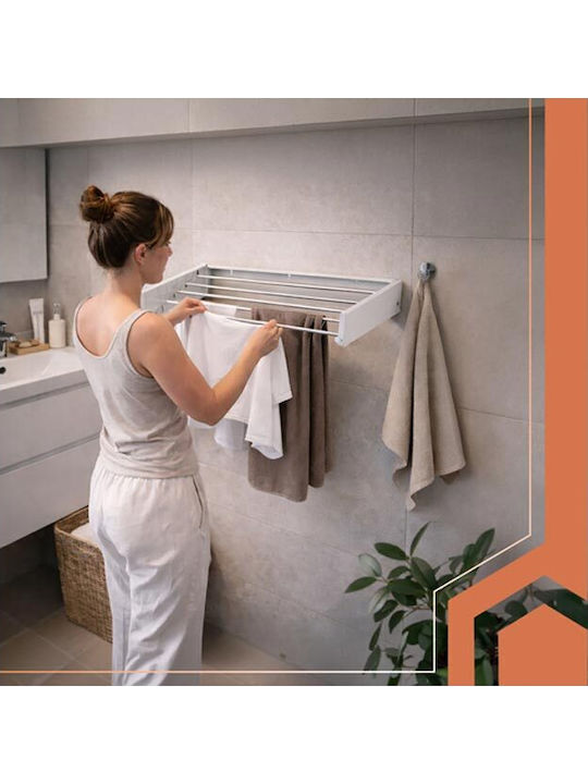 Ruhhy Folding Wall Mounted Clothes Drying Rack Aluminum 80x40cm