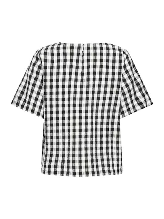 Women's Cotton Blouse Black/White Check