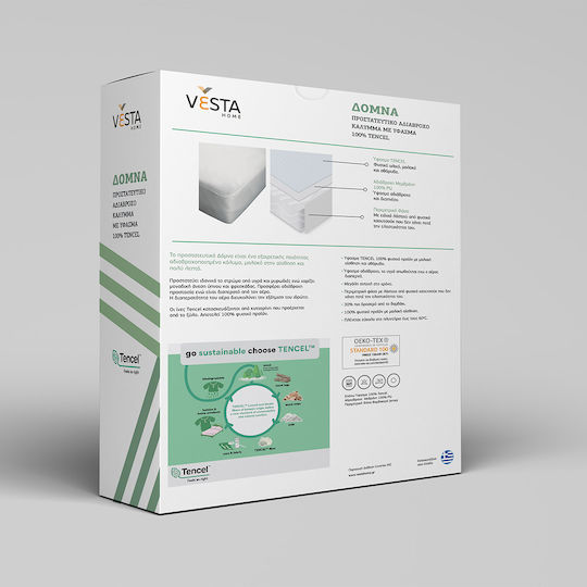 Vesta Home Schutzauflage Einzel Wasserdicht mit Rock Domna Weiß 100x200+30cm