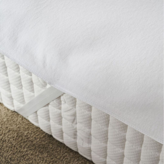 La Luna Protective Cover King Size Waterproof with Elastic Bands Flannel White 180x200cm