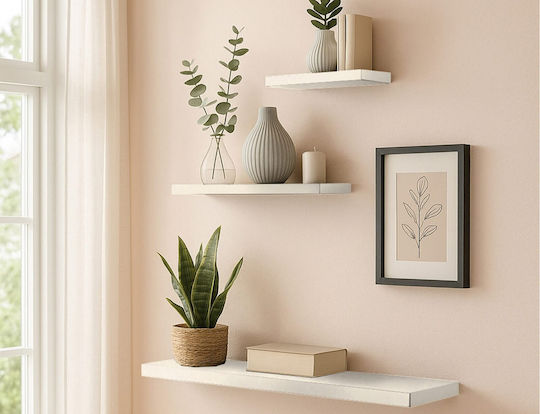 Homea White Wall Shelf 75x22.8x3.4cm