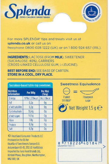 Splenda Γλυκαντικό Δισκία 100 ταμπλέτες