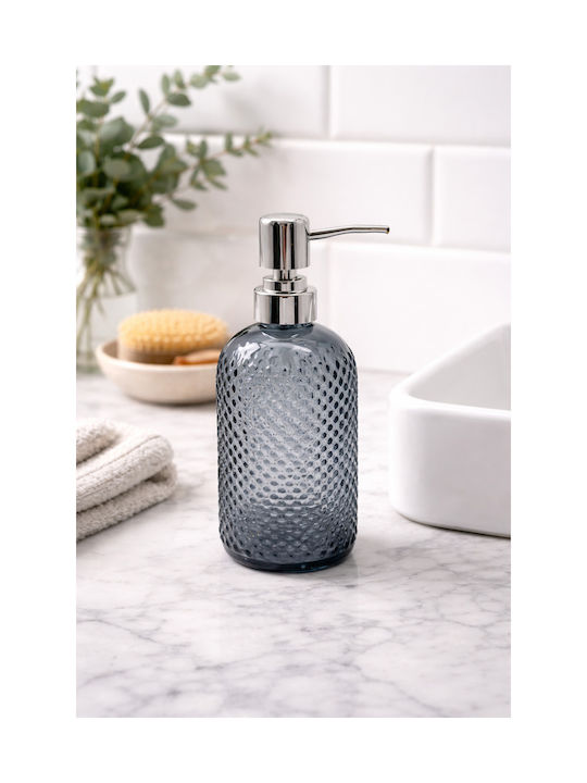 Ντισπένσερ Γυάλινο Διάφανο Γκρι Κύκλους 450ml Καλής Ποιότητας