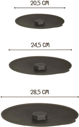Stewehome Set Of 3 Pieces Silicone Pot And Pan Heat Resistant Food Covers Anthracite Grey