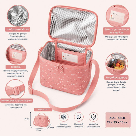 Fresk Pet Kids' Lunch Bag Insulated Handbag Pink 18x15x23cm