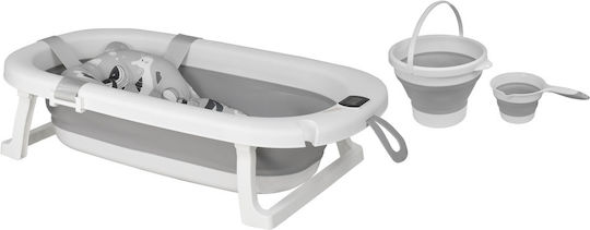 Bebe Stars Folding Baby Bath with Thermometer Grey