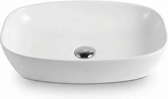 Tema Vessel Porcelain Bathroom Sink 50x39x14cm White