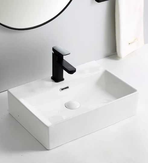 Rak Ceramics Kompletter Wandmontierter Badezimmerwaschbecken mit Sockel Keramik 38x50x82cm Weiß