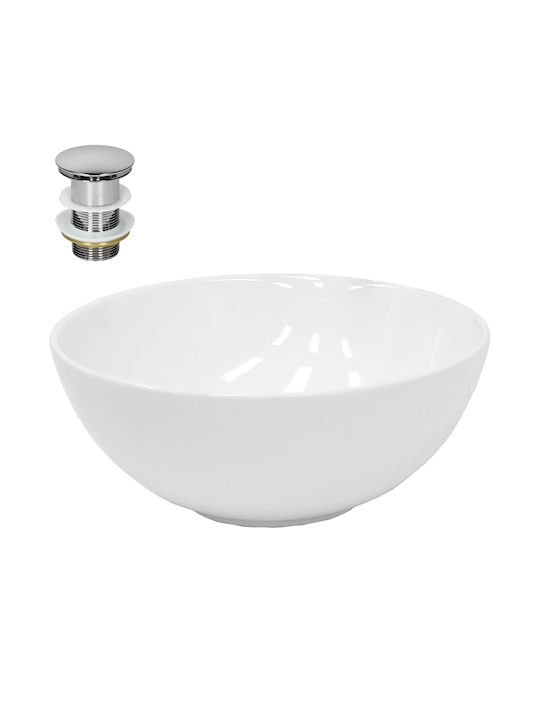ECD Germany Επικαθήμενος Νιπτήρας Κεραμικός 32x32x13.5cm Λευκός