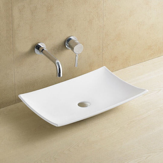 Gloria Suite Επικαθήμενος Νιπτήρας Πορσελάνης 60x40x12cm Λευκός