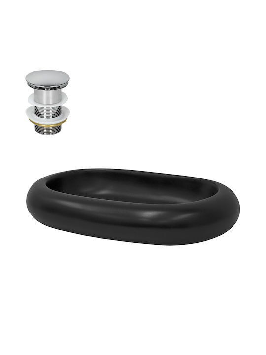 ML-Design Deasupra Blatului Chiuvetă Ceramică 65x45x11cm Negru