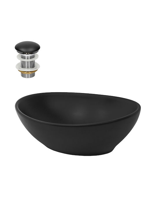 ML-Design Aufgesetztes Waschbecken Keramik 41x33.5x14.5cm Schwarz