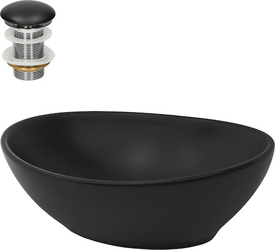 ML-Design Aufgesetztes Waschbecken Keramik 41x33.5x14.5cm Schwarz