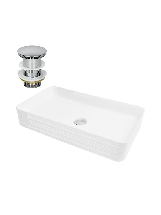 ML-Design Countertop Sink Ceramic 68x38x12cm White