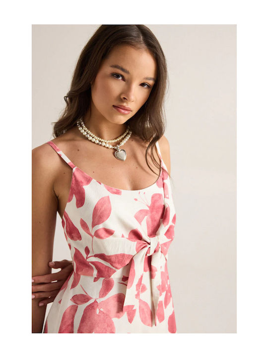 Summer Midi Slip Dress Pink