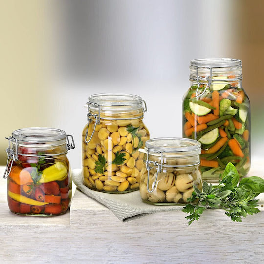 Bormioli Rocco Fido Set 6 Pieces General Use Jars with Airtight Lid Glass Transparent 500ml 6 Pieces