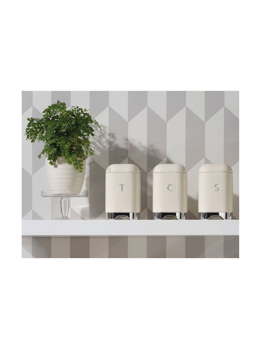 Kitchen Craft Lovello Κουτί για Ζάχαρη με Καπάκι Μεταλλικό Μπεζ 11x11x19cm 1τμχ