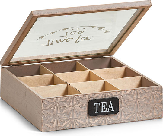Zeller Caseta Pentru Ceai / Cafea Cu Capac Din Lemn Maro 24x7x24cm