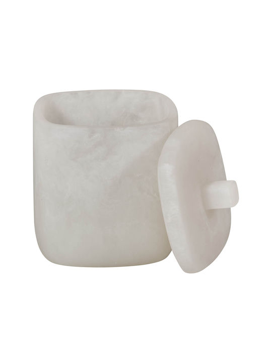 Atmosphera Cream General Use Vase with Lid White 9x9x13cm
