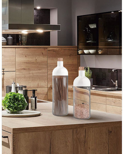Max Home Βάζο Γενικής Χρήσης με Καπάκι Πλαστικό Λευκό 600ml