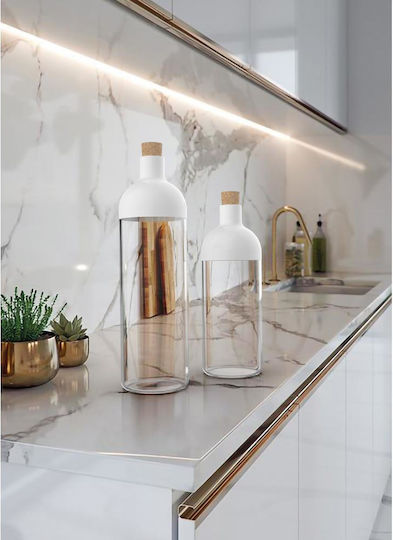 Max Home Βάζο Γενικής Χρήσης με Καπάκι Πλαστικό Λευκό 1200ml