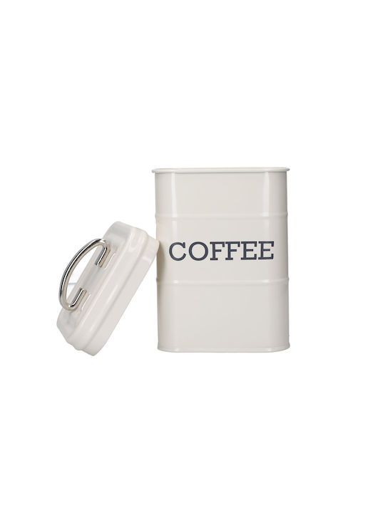 Kitchen Craft Coffe Living Nostalgia Box Kaffee mit Deckel Metallisch Weiß 11x11x17cm