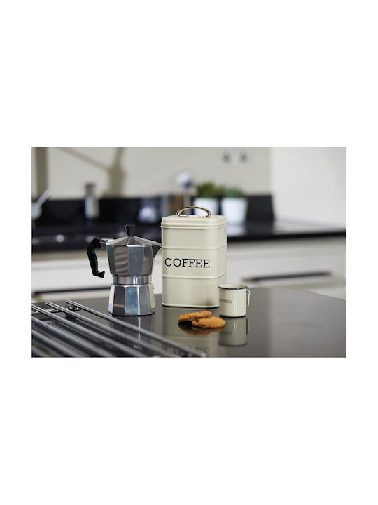 Kitchen Craft Coffe Living Nostalgia Box Kaffee mit Deckel Metallisch Weiß 11x11x17cm