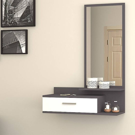 Joy Entry Furniture with Mirror Grey / White 80x35x116cm Joy Entry Furniture with Mirror Grey / White 80x35x116cm