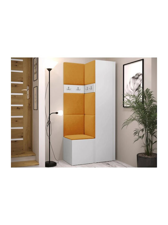 Hartford 348 Eingangsmöbel mit Spiegel & Garderobe White 82x44x186cm